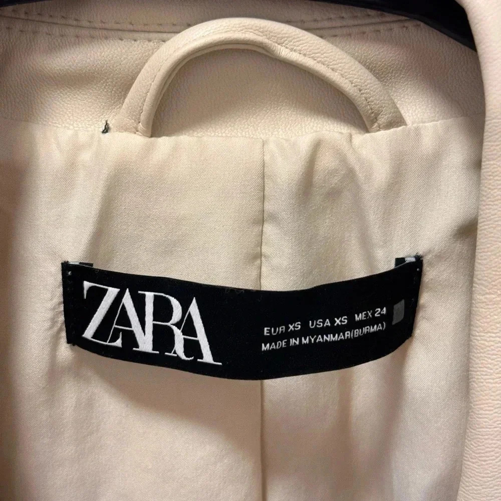 New ZARA leather women jacket coat blazer - Picture 2 of 6